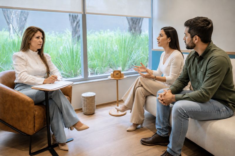 Atendimento profissional de terapia para casais