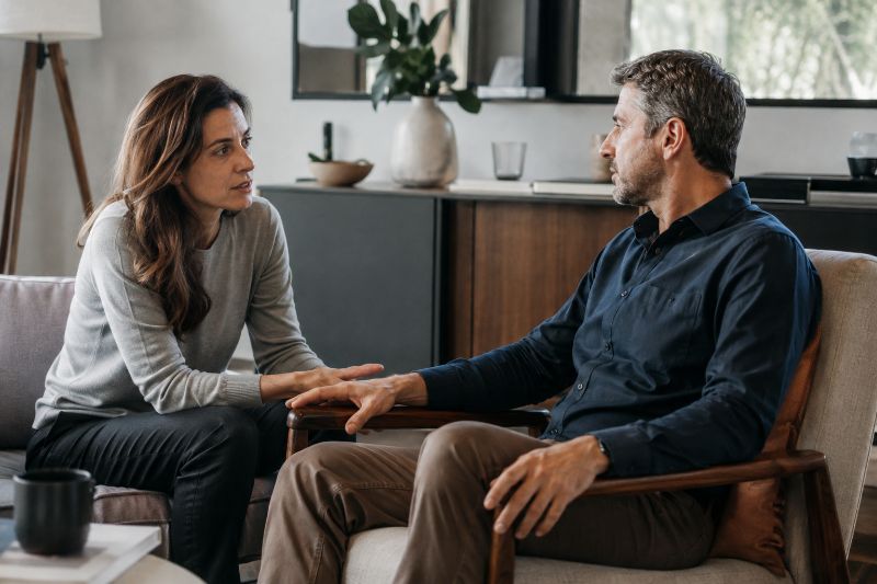 Casal reconstruindo diálogo no relacionamento